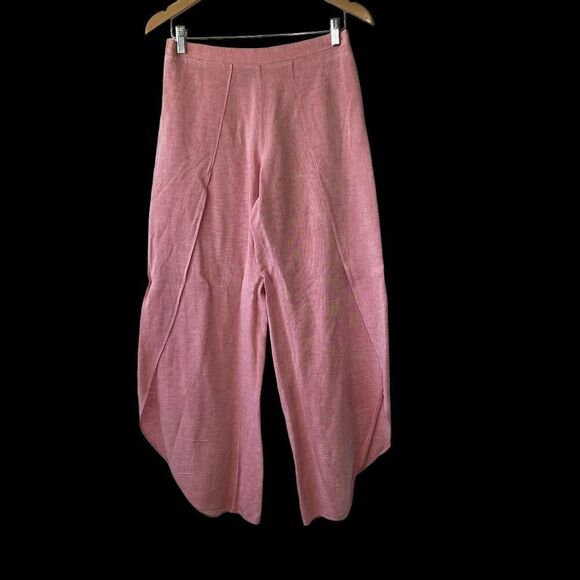 Anthropologie Drew Heathered Pink Linen Blend Harem Pants Sz M - Picture 1 of 10